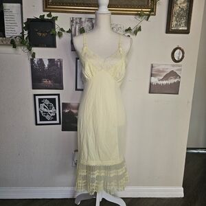 Elegant Cream Lace Slip Dress